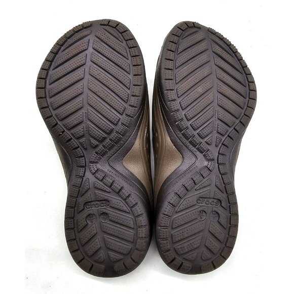 CROCS UNISEX SLIDERS Slip on Sandals Brown W 7/M 5 - Picture 5 of 6